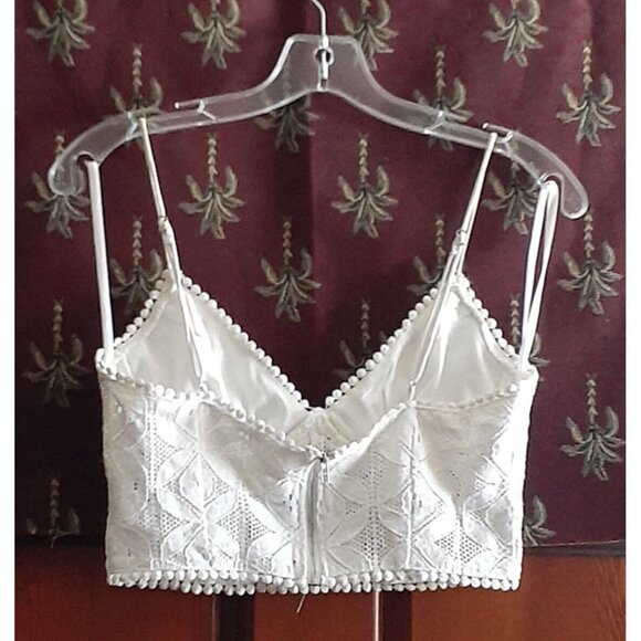 Musette Boho Lace Crop Top Summer Solstice Festival Metal Zipper Closure S - Picture 4 of 12